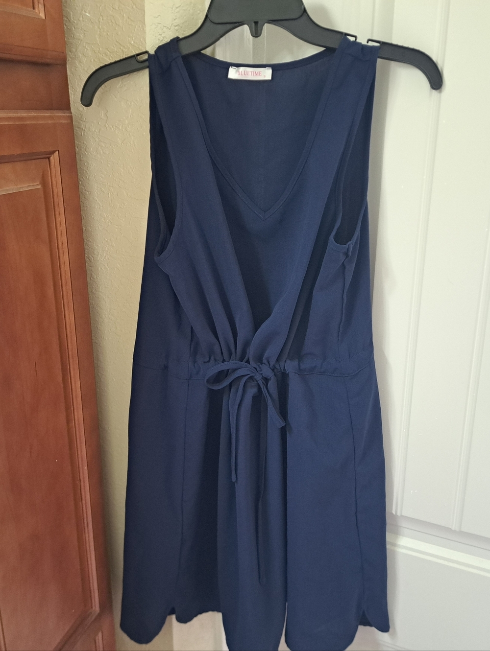 Navy V-Neck Sleeveless Swimsuit Coverup/Shift Dress Size Small